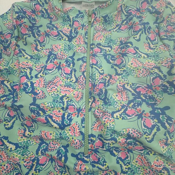 NWT SM Woman Active Rashguard Long Sleeve Mint Green Medium IPC Swimwear - Picture 3 of 5